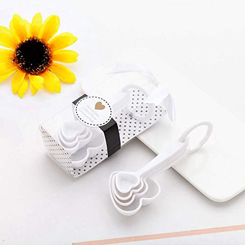Minlia Heart Shaped Measuring Spoon Baking Tool Favors Kitchen Tools For Baby Shower Favors And Birthday Party Gift(White) #TOP4