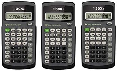 Paquete de 3 calculadoras científicas TEXTI30XA TI-30Xa, LCD de 10 dígitos