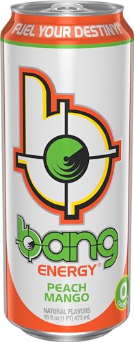 Image of Bang Energy Peach Mango, Sugar-Free Energy Drink, 16-Ounce | Pack of 12