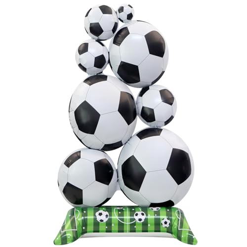 Gleemix Stehend Fussball Luftballon, Fußball Deko Folienballon, 150x83cm, XXL Football Luftballon, 3D Fussball Ballon, Deko Geburtstag Kinder Gleemix Stehend Fussball Luftballon, Fußball Deko Folienballon, 150x83cm, XXL Football Luftballon, 3D Fussball Ballon, Deko Geburtstag Kinder