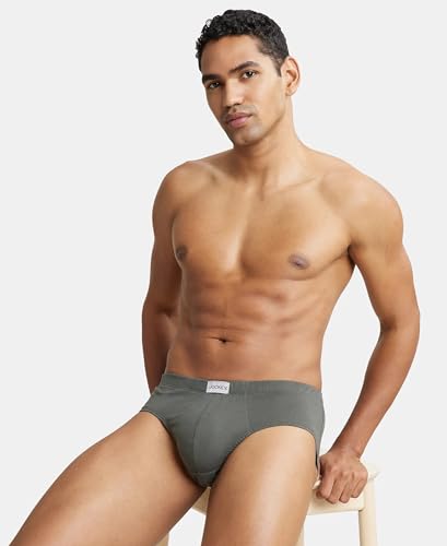 Image of Jockey 8035 Men Super Combed Cotton Solid Brief with Ultrasoft Concealed Waistband (Pack of 2)