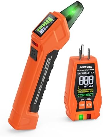 Circuit Breaker Finder & GFCI Outlet Tester with Digital LCD Display, 90-135V Electrical Circuit Tracer Tool for Electricians/DIY – Lightweight (Includes Batteries & Carrying Case)