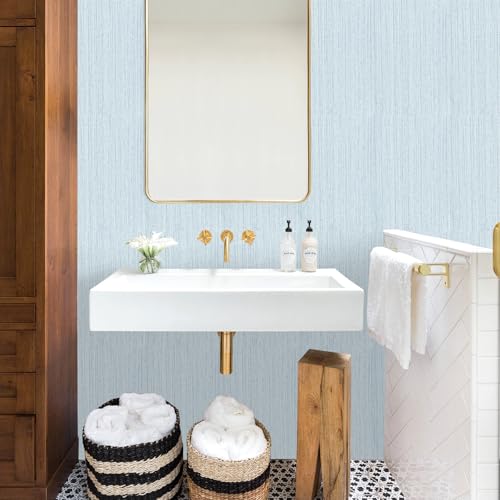 Light Blue Peel and Stick Wallpaper Textured Contact Paper 23.6"x472" by MOBAILUYI - Used condition - Image 4