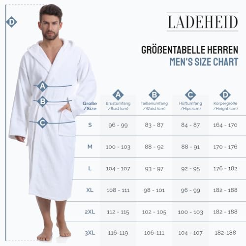 Albornoz de baño Ladeheid 100% algodón ideal para mañanas de relax 5