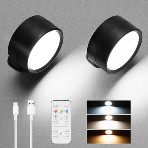 Rodalims Wall Lights for Bedroom Living Room, Rechargeable Battery ...