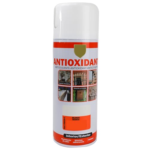 Various-Pintura Spray Antioxidante Blanco liso 400 Ml para las Superficies de Metal Hierro y Aluminio Pack