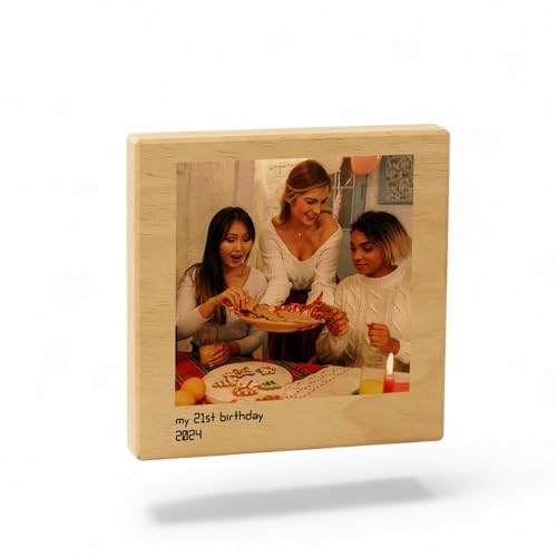 udelf Wooden Photo Block – Custom Picture Frame on Wood,