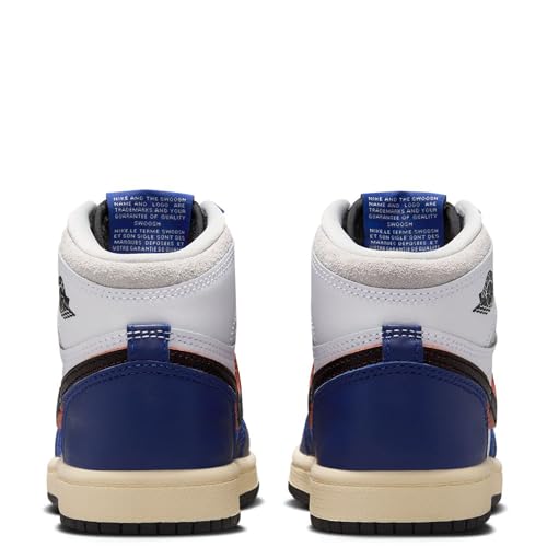 Air Jordan 1 Retro High OG Rare Deep Royal Blue Preschool Lifestyle Shoes (White/Black/Neutral Grey/Deep Blue)4