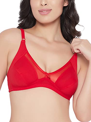 Image of Clovia Women's Cotton Non-Padded Non-Wired Full Cup Bra in Red