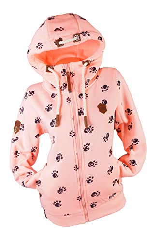 Zeralda Damen Sweat Jacke Kapuze Fleece gefüttert Hoodie Übergangsjacke Anker Sterne S - 3XL (Rosa-2024, XL)