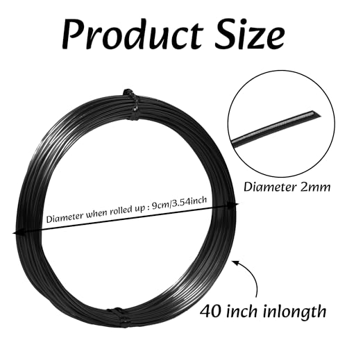 Image of Aluminum Craft Wire, 33 Feet Bendable for Jewelry Making, Sculpting, Floral, Wreath, Crafting, Wire Wrapping, Beading Wire, Christmas Ornaments (Black, 18 Gauge)