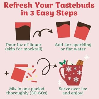 Craftmix Holiday Variety Cocktail & Mocktail Drink Mixer, Skinny Mixes - Water Flavoring Packets - Made With Real Ingredients - Vegan, Low-Carb, Low-Sugar, Non-GMO, Dairy Free, Gluten Free, 12 Pack