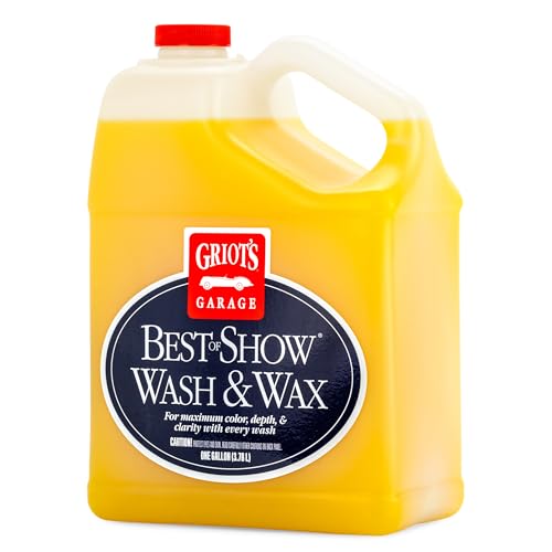 Griot's Garage Best of Show Wash and Wax for Car Detailing and Cleaning, Carnauba-Packed Coating, High Gloss Shine and Protection for Auto Paint, 11396, One Gallon