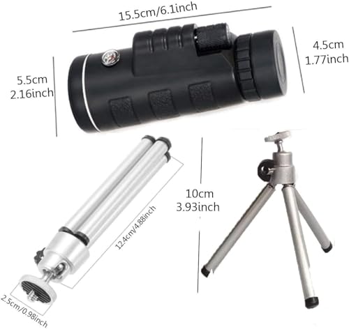 Image of Drumstone 10 𝒀𝒆𝒂𝒓𝒔 𝑾𝒂𝒓𝒓𝒂𝒏𝒕𝒚 40x60 HD Monocular Telescope with Phone Holder & Tripod | Pure Optical Glass, Long-Distance Zoom Lens for Outdoor Travel, Birdwatching, Wildlife.