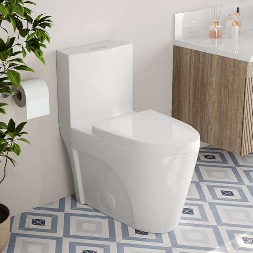 Image of DeerValley One-Piece Modern Toilet with Comfort Height | Elongated Bowl & Dual Flush | Seat Included