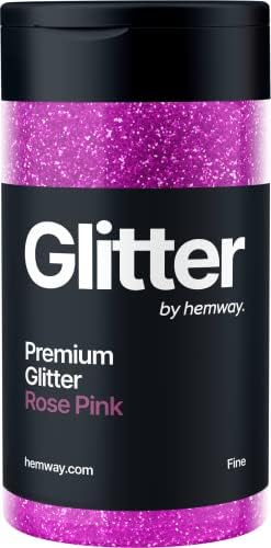 Hemway Rose Gold Glitter Fine 130g/4.6oz Powder Metallic Resin Craft Glitter Flake Sequins for Epoxy Tumblers, Hair Face Body Eye Nail Art Festival, DIY Party Decorations Paint
