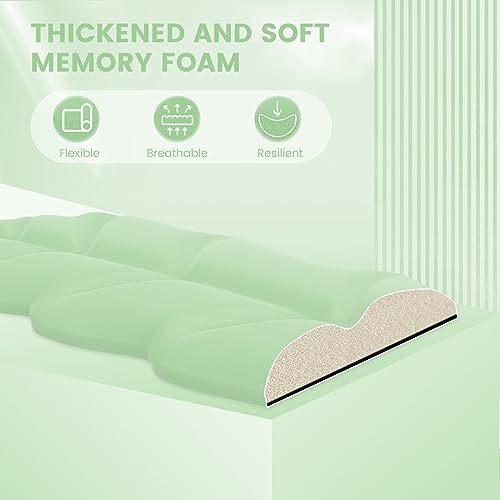 iCasso Keyboard Wrist Rest Set, Ergonomic Memory Foam Wrist Support pad for Keyboard and Mouse, Easy Typing and Wrist Pain Relief pad for Office, Studying, Gaming, Computer Laptop (Green)