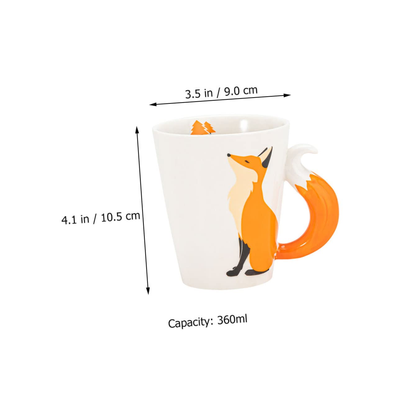 INOOMP Dekorative Keramiktasse 360ml aus Keramik für Kaffee und Tee | Oranges, Schlichtes Design mit Schönen Linien, Standfest und Leicht zu Reinigen, für Zuhause oder Büro