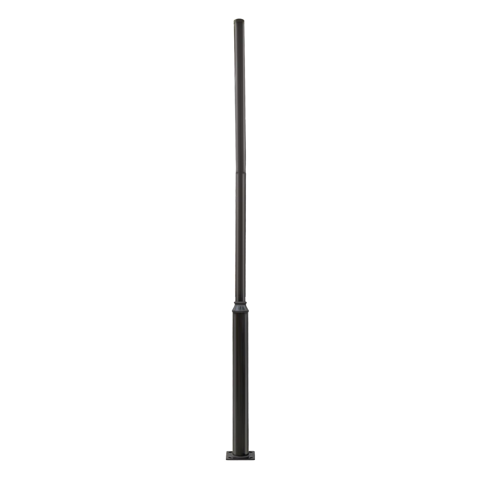 Mástil para farolas, capacidad de carga de 100 kg, lámpara de mástil negro, mástil para diferentes farolas, lámparas solares, lámparas de jardín, cámaras de vigilancia (5 m)