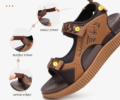 Image of KuaiLu Womens Orthopedic Walking Sandals with Comfortable Arch Support Plantar Fasciitis Relief Summer Outdoor Hiking Sport Recovery Adjustable Strap Athletic Chunky Cushion Shoes