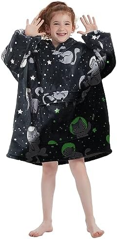 IvyH Wearable Blanket Hoodie Oversized Hooded Blanket Soft Warm Fleece Hoodie Blanket Comfy Hoodie With Giant Front Pocket