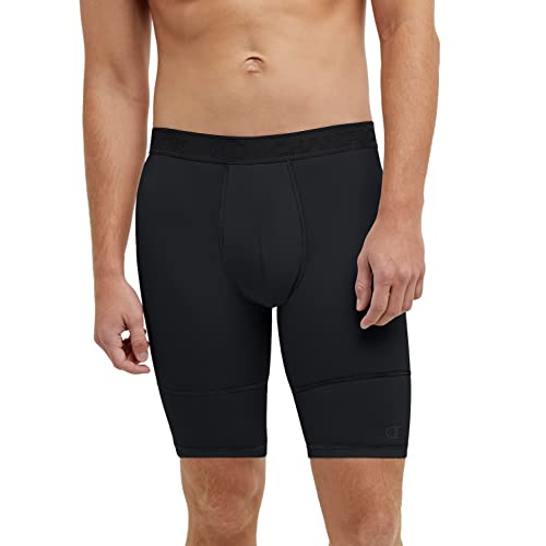 Champion Men's Compression Shorts With Total Support Pouch, Mvp, Moisture-Wicking, 6" & 9", Black C Logo, Medium #TOP10