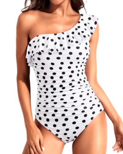 Image of Tempt Me Women One Piece Swimsuits Tummy Control One Shoulder Bathing Suits