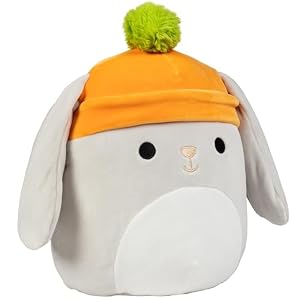 Squishmallows Original 10 Inch Valentina The Grey Easter Bunny Official Jazwares Plush Collectible Soft Squishy Bunny Stuffed Animal Toy Add to Your Squad Gift for Kids Girls Boys
