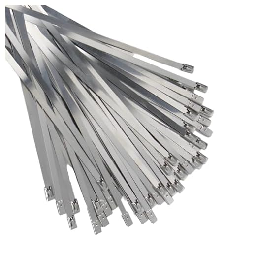 Runseaway 100Pcs 7.9 Inch Stainless Steel Cable Ties, Metal Zip Ties, Heavy duty Self-locking Cable Ties for Home Office Garage Workshop, Outdoor and Indoor Use