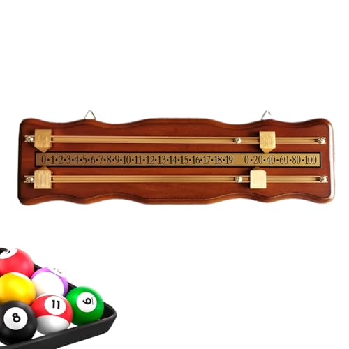 Contador de puntos de billar de madera fácil de leer y reutilizable para dos zonas de juego