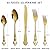 Gold Silverware Set for 12, Stainless Steel Gorgeous Retro Royal Flatware Set, 60-Pieces Cutlery Tableware set, Kitchen utensils set Include Spoons And Forks Set, Mirror Finish, Dishwasher Safe