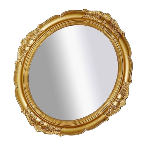 Espejo vintage de maquillaje Homoyoyo con bandeja dorada retro