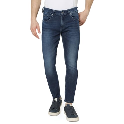 Image of Spykar Men's Kano Slim Fit Mid-Rise Jeans (Ankle Length)