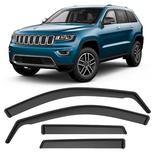 ACLONG in-Channel Rain Guards Black Window Visors Compatible with Jeep Grand Cherokee 2011 2012 2013 2014 2015 2016 2017 2018 2019 2020 Side Shatterproof Sun Visor Window Deflectors 4-Pieces