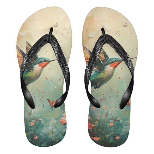 Pink Flower Bird Flip Flop Beach Summer Casual Sandal for Women & Men Shower Shoes 20857960