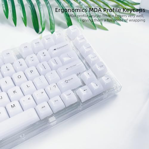 Image of Womier Keyboard Keycaps Jelly, Cute White Keycaps 60 65 75 100 Percent