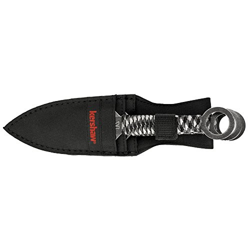 Kershaw Ion Throwing Knife Set (1747Bwx); Three Full Tang 4.5 In. High-Performance 3Cr13 Double-Edged Spearpoint Blades; Black-Oxide Finish; Paracord Wrapped Handle; Includes Nylon Sheath; 4 Oz #TOP4