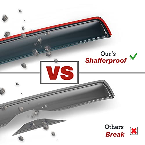 Issyauto In-Channel Rain Guards Compatible With 2016-2023 Tacoma Double Cab Side Window Deflectors, Vent Window Visors, Front+Rear #TOP2