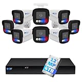GW Security 16 Channel NVR UltraHD 12MP (4512x2512) Face/Human/Cars/License Plate Detection PoE Security Camera System with 8 x 6K 12MP Full Color Night Vision Waterproof 2-Way Audio Bullet Cameras