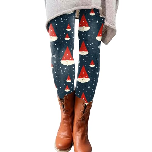 Nidddiv Leggings para mujer, mallas de Navidad con estampado de Papá Noel, pantalones ajustados elásticos, leggings de Navidad, pantalones de yoga de cintura alta, pantalones de yoga casuales,