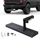 Hitch Step for 2 Inch Receiver, Universal Rear Bumper Guard Protector with 350 LBS Load Capacity, Wide & Non-Slip Tow Hitch Step with Pin Kit and Stabilizer, Fit for Pickup, Trailer, Truck, SUV