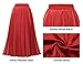 DRESSTELLS Red Velvet Pleated Midi Skirts for Women, Fall Winter Long Holiday Party High Waisted Aline Casual Swing Skirt with Lining Velvet Red M