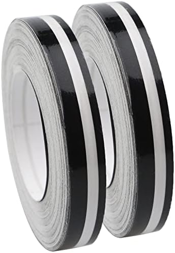 2 Rolls 33Ft (9.8m) Pinstripe Solid Pinstriping Tape Vinyl Car Decal Sticker Glossy 5mm + 2mm (White/Black/Grey/Red/Silver/Blue/Gold) Auto Car Pinstripe Tape (Black)
