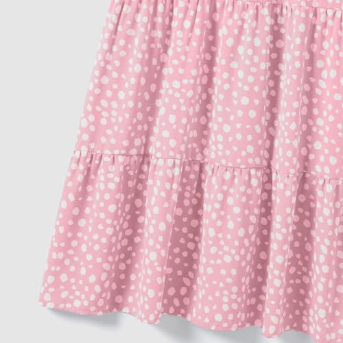 Image of IFFEI Mommy and Me Dresses Summer Casual Boho Matching Outfits Ruffle Puff Sleeve High Waist Midi Beach Maxi Dress