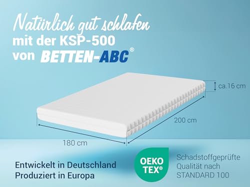 Kaltschaummatratze 180 x 200 Betten-ABC KSP-500 mit 7 Zonen