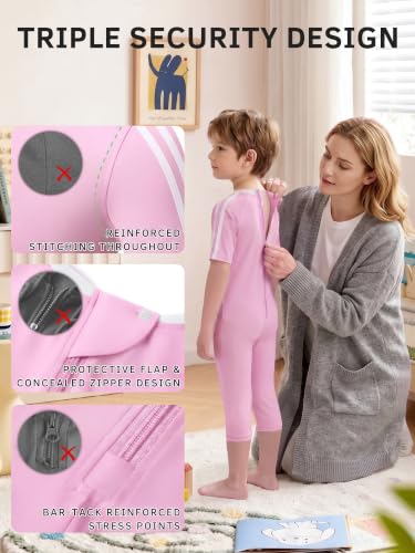 Recorah Adaptive Anti-Strip Jumpsuit for Autism Kids Enhanced Tear-Resistant Fabric Reinforced Stitching Secure Back Zipper — view 3