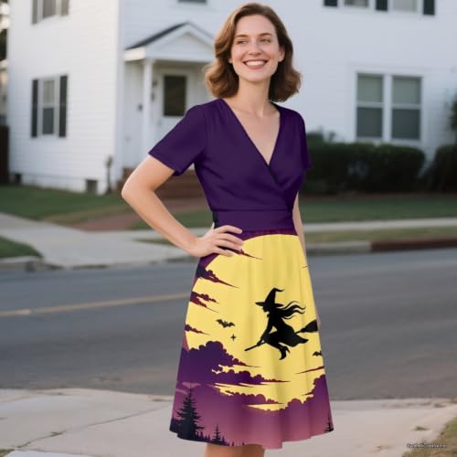 Image of Women's Summer Dresses Short Sleeve Formal Dresses with Pockets