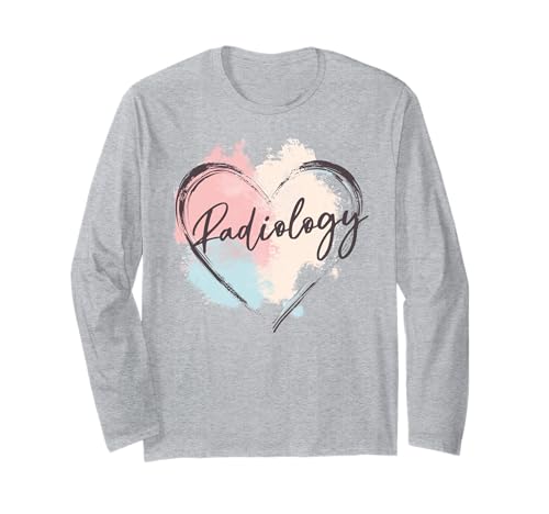 Radiology Tech - Técnico de rayos X en tonos pastel de corazón Manga Larga
