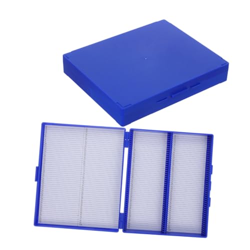 Cabilock 2個 病理用ガラススライド収納ケース 収納可能 軽量クリアプラスチック製 蓋付きスライドホルダー 卓上整理ボックス ラボ作業効率