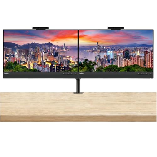Image of Lenovo ThinkVision Tiny-in-One 24 inch Gen 5 1080P 4K WLED IPS LCD Monitor (2-Pack), 60Hz, 4ms, Anti-Glare, HDMI-DisplayPort, Bundle with Speaker, Mic, Webcam, Desk Mount Monitor Stand